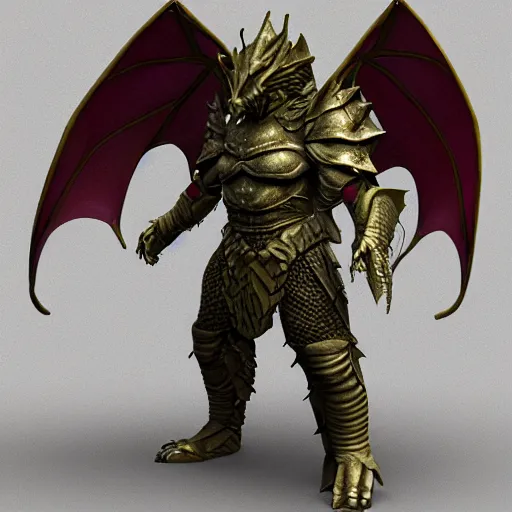 Image similar to epic dragon armor 3d modeling reference very detailed