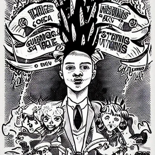 Image similar to mcbess illustration of@one from stranger things