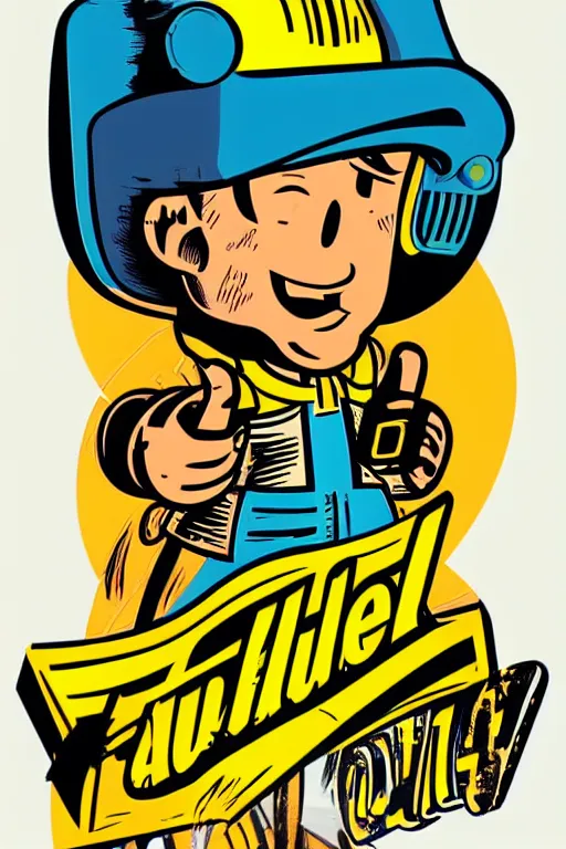 Image similar to fallout 7 6 retro futurist illustration art by butcher billy, sticker, colorful, illustration, highly detailed, simple, smooth and clean vector curves, no jagged lines, vector art, smooth andy warhol style