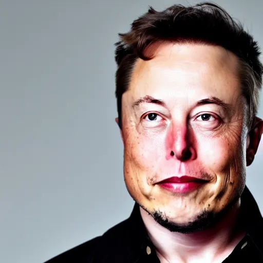 Image similar to A portrait photo of Elon Musk with very long hair