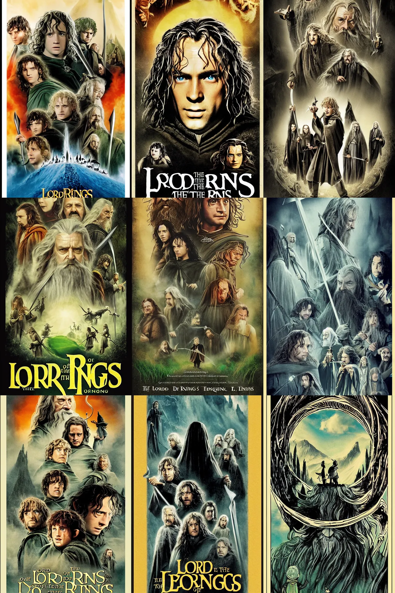 Prompt: lord of the rings movie poster, in the style of dr seuss,