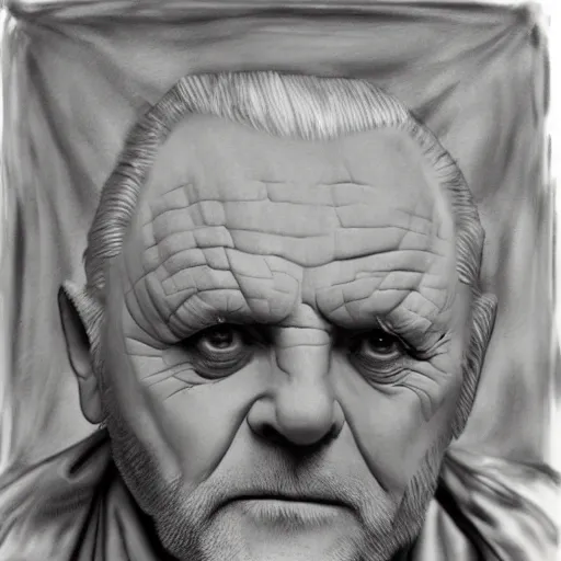 Prompt: encaustic silverpoint immense regal portrait anthony hopkins wearing toga as zeus interior of mount olympus pantheon electrified badass god standing around