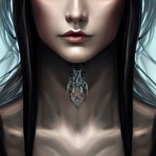 Image similar to perfectly - centered close - up portrait - photograph of goddess of death, the perfect human female specimen, intricate, elegant, super highly detailed, professional digital painting, artstation, concept art, smooth, sharp focus, no blur, no dof, extreme illustration, unreal engine 5, 8 k, by anne stokes