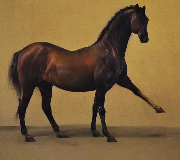 Image similar to a beautiful painting horse, by xu beihong andy warhol realistic oil painting