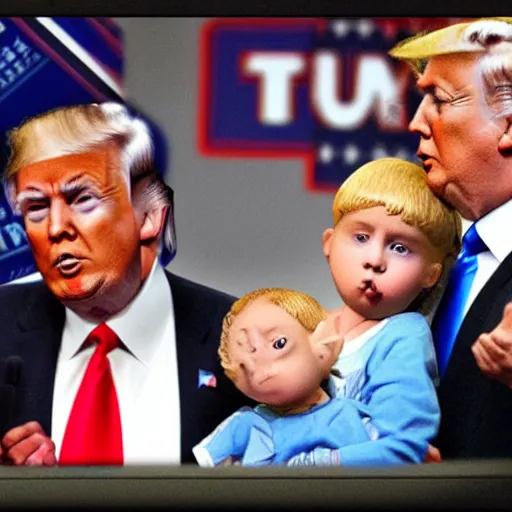 Prompt: trump devouring his son