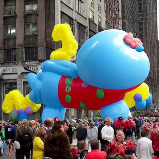 Image similar to a Macy’s Parade balloon of Bill Clinton