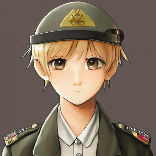Prompt: beautiful little blonde boy in nazi uniform. made in abyss art style, inspired by kris from deltarrune, cute detailed artwork, anatomically correct, soft details, ilya kuvshinov, reflection, perfect composition, portrait, illumination, digital art, detailed anime soft face, symmetrical face, western comic, illustration, realistic, sadistic face