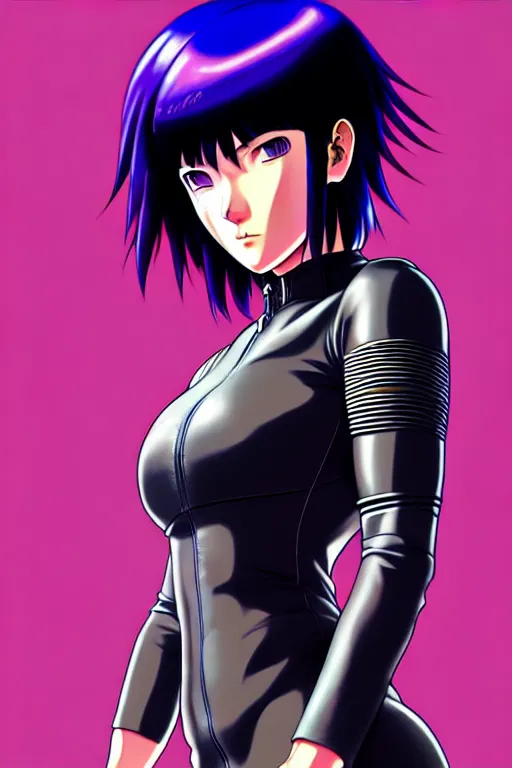 Prompt: a fullbody portrait of motoko kusanagi the major ghost in the shell : : stand alone complex, in leather bike costume : : by ilya kuvshinov, rossdraws, artgerm, sola digital arts, anti aliasing, raytracing : :