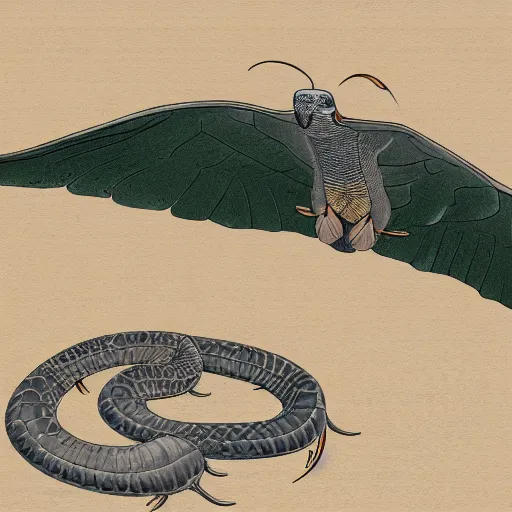 Image similar to illustration of a flying Python