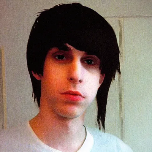 Image similar to prince andrew as an emo boy on myspace, 2 0 0 5, webcam quality,
