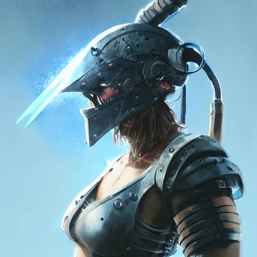 Image similar to cyberpunk viking helmet mask warrior goddess robot ninja fantasy, art gta 5 cover, official fanart behance hd artstation by jesper ejsing, by rhads, makoto shinkai and lois van baarle, ilya kuvshinov, ossdraws