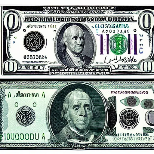 Prompt: ultra realistic 100 dollars bill with Bender in the middle.