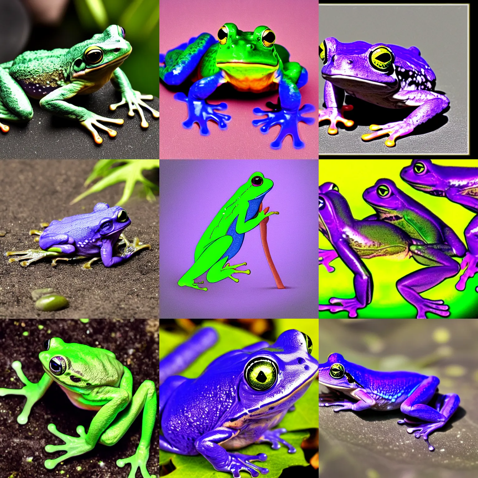 Prompt: Ultraviolet frog