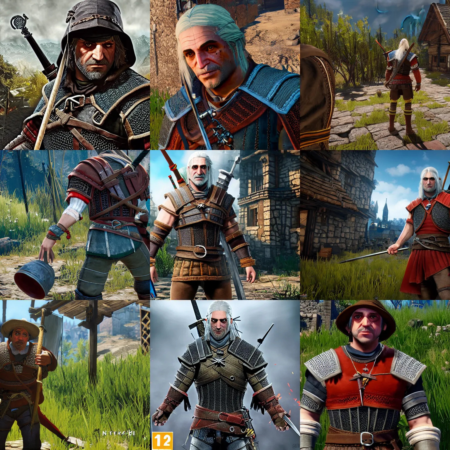 Prompt: el chavo del ocho in the witcher 3, 4k hD