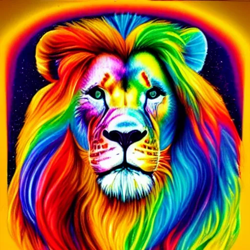 Prompt: rainbow cosmic lion