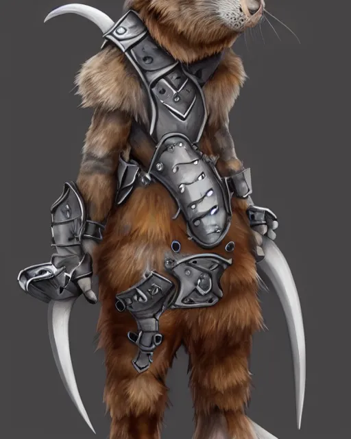 Image similar to a full body shot of an anthro furry rat wearing a fantasy armor, fantasy, artstation, furry art, furaffinity, deviantart, symmetrical, highly detailed, award winning, trending