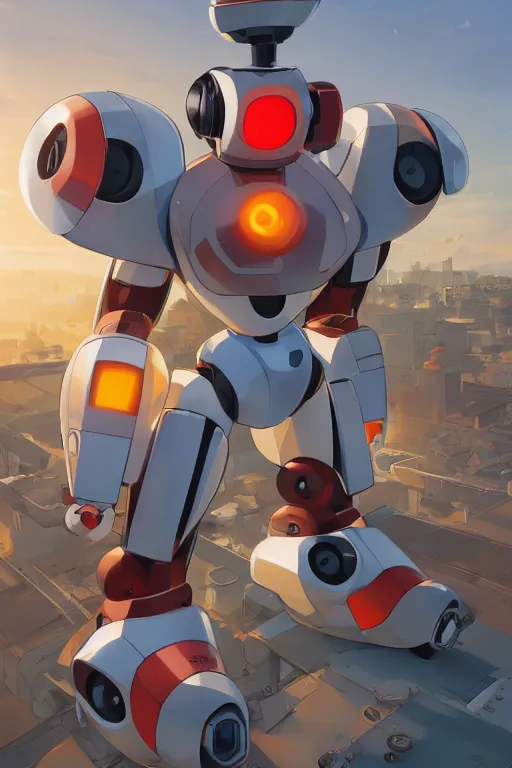 Image similar to metabots medabots medarotto medarot robot minimalist comics, behance hd by jesper ejsing, by rhads, makoto shinkai and lois van baarle, ilya kuvshinov, rossdraws global illumination ray tracing hdr radiating a glowing aura