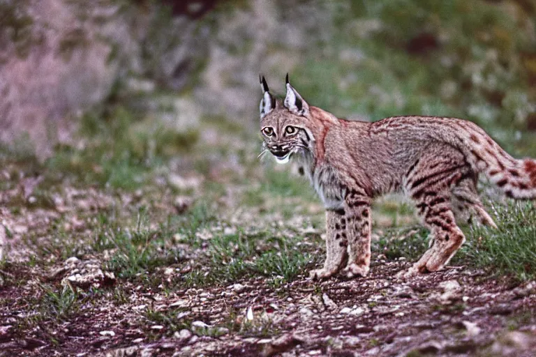 Image similar to a photo of a pignite lynx in its natural habitat, kodak ektachrome e 1 0 0 photography
