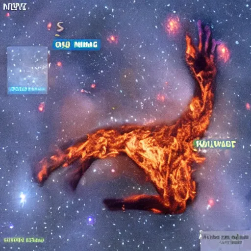 Image similar to 🤪🔥🌌👳🏿‍♂️