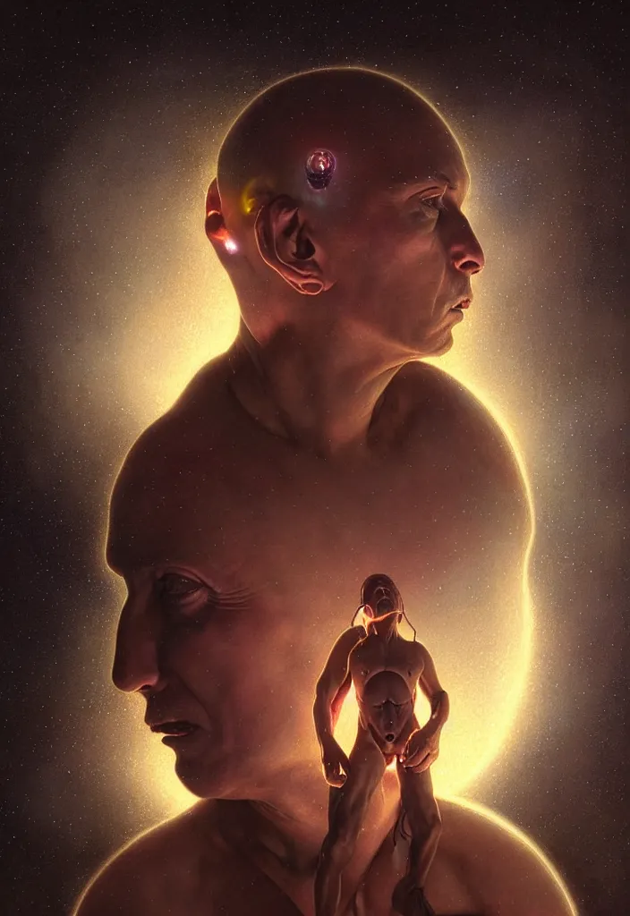 Image similar to Maynard James Keenan being abducted by aliens, close up, 80mm, dark light night, intricate, elegant, sharp focus, illustration, highly detailed, digital painting, concept art, matte, art by WLOP and Artgerm and Greg Rutkowski and Alphonse Mucha, masterpiece