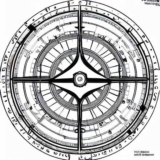 Prompt: detailed intricate pristine schematic of sextant