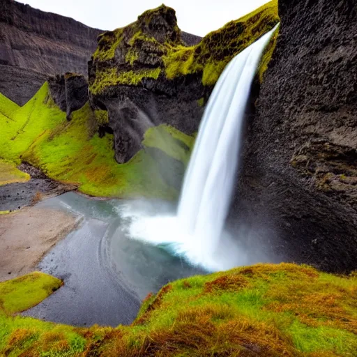 Prompt: Hengifoss Waterfall, Iceland