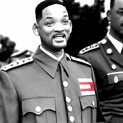 Image similar to Will smith as a nazi general , historical photo