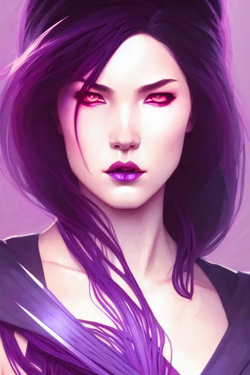 Prompt: a portrait of psylocke, fantasy, sharp focus, intricate, elegant, digital painting, artstation, matte, highly detailed, concept art, illustration, ambient lighting, art by ilya kuvshinov, artgerm, alphonse mucha, and greg rutkowski