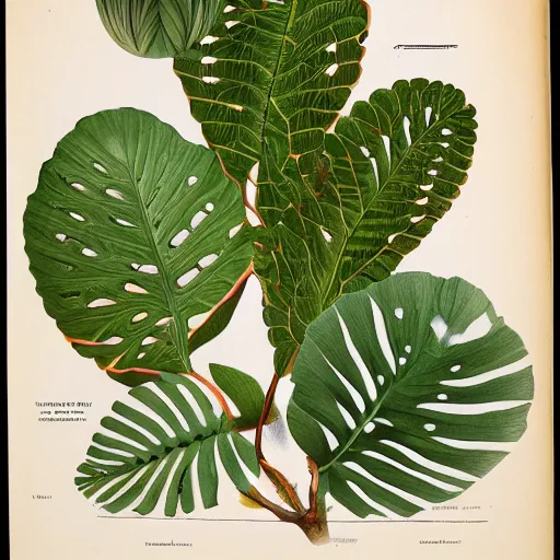 Image similar to botanical illustrations of tropical plants