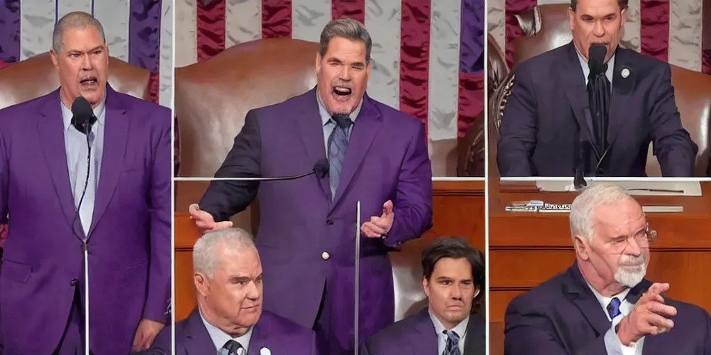 Prompt: Thanos giving a speech in congress on C-Span