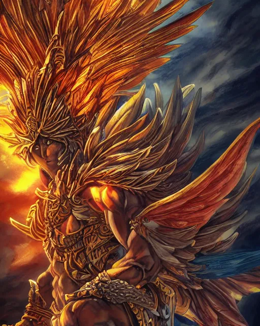 Prompt: A phoenix, epic, highly detailed, close-up, fantasy art, dragon art, in the style of masami kurumada, illustration, epic, fantasy, intricate, hyper detailed, artstation, concept art, smooth, sharp focus, ray tracing