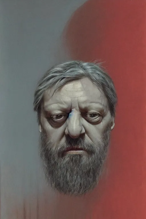 Prompt: portrait of Slavoj Žižek by Zdzislaw Beksinski