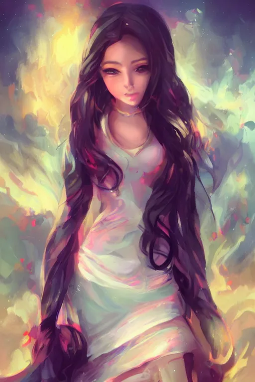 Image similar to artist girl in her 20s by Ross Tran