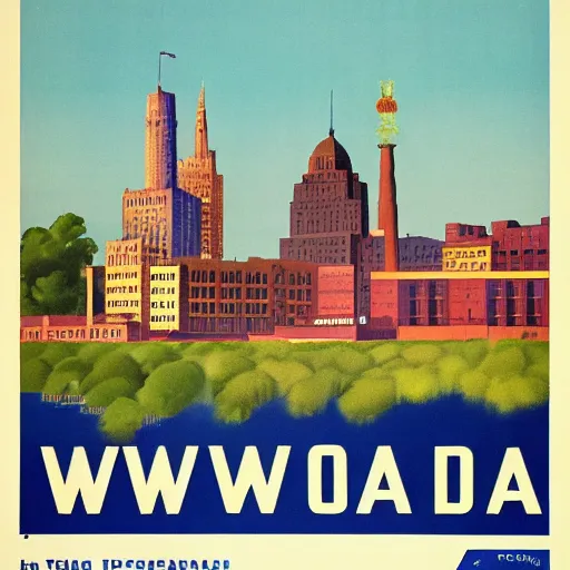 Image similar to vintage travel poster for Iowa, 1940s