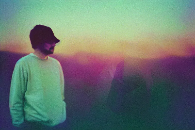 Image similar to new boards of canada album cover, film photography, soft lighting