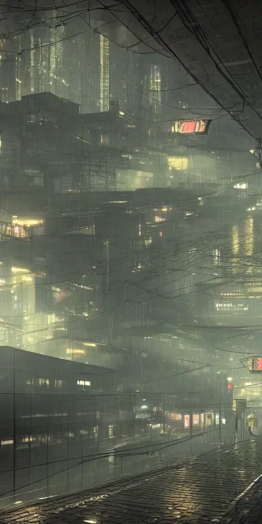 Prompt: equirectangular projection grid of a futuristic bladerunner, cyberpunk, trainstation in the rain at night, volumetric lighting, 4K, Spherical, Panorama, RealityEngine, PhotoRender, hyperdetailed, cinematic