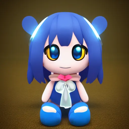 Prompt: cute fumo plush of an idol girl, popstar, lens flare, vray