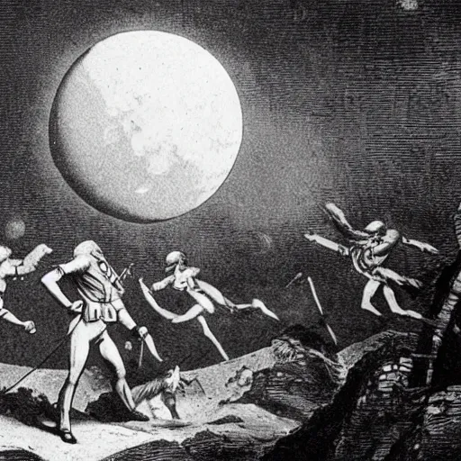 Prompt: the great moon hoax of 1 8 3 5