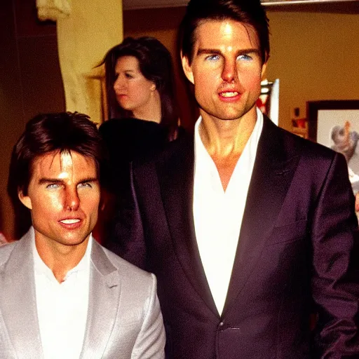 Prompt: Tom Cruise and Xenu hanging out