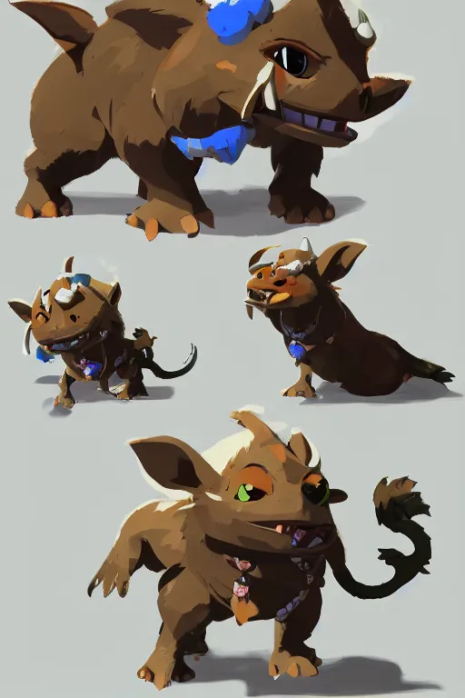 Image similar to a moblin from the legend of zelda breath of the wild, breath of the wild art style.