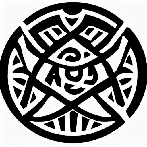 Image similar to AO anarchy symbol, graphic design, logo, black and white, occult
