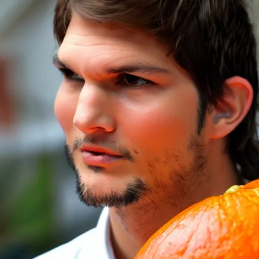 Image similar to ashton kutcher face on a hokaido squash