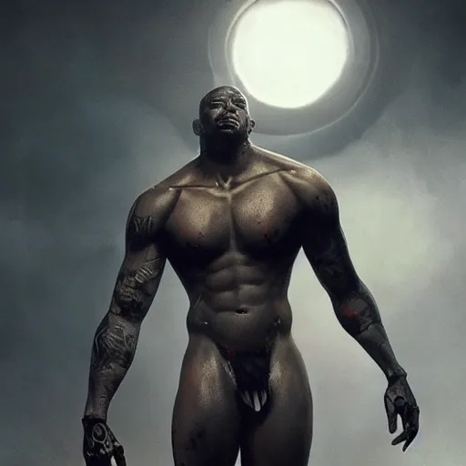 Prompt: black male cyborg body modifications hd greg rutkowski calvin klein underwear advertisement