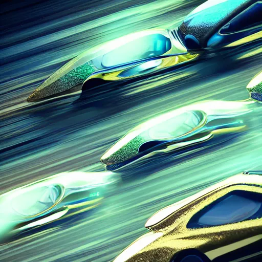 Image similar to car show several cars: motherboard forms designed by zaha hadid, sci-fi futuristic ultra realistic photography, keyshot render, octane render, unreal engine 5 lumen, high oiled liquid glossy specularity reflections, ultra detailed, golden hour, dramatic lighting 4k, 8k, 16k in the style ofblade runner 2049 Cyberpunk 2077 ghost in the shell thor 2 marvel film : tilt shift: sharp focus