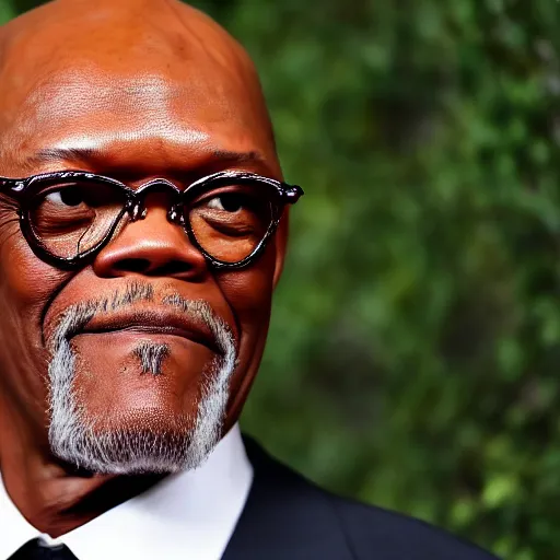 Image similar to samuel l jackson wearing a cute japanese maid dress, 4 k, hyper realistic, japan