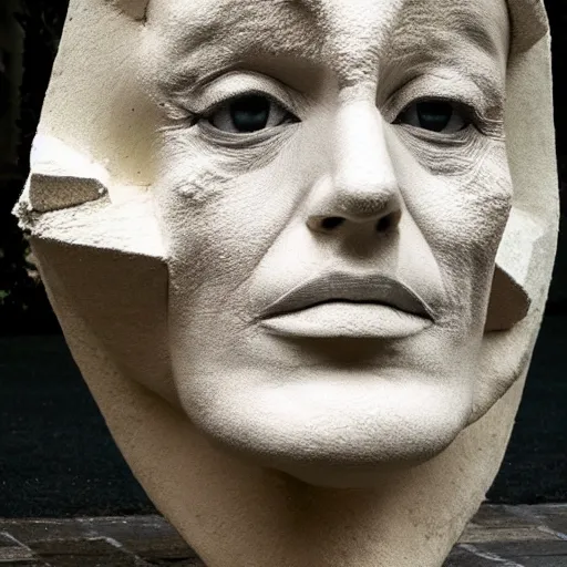 Image similar to surrealism sculpture by enrico ferrarini, division of face