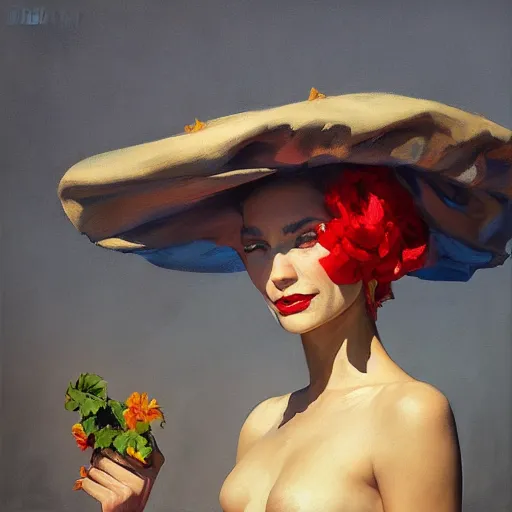 Image similar to greg manchess portrait of a jester hat, organic painting, sunny day, matte painting, bold shapes, hard edges, street art, trending on artstation, by huang guangjian, gil elvgren, ruan jia, randy vargas, greg rutkowski