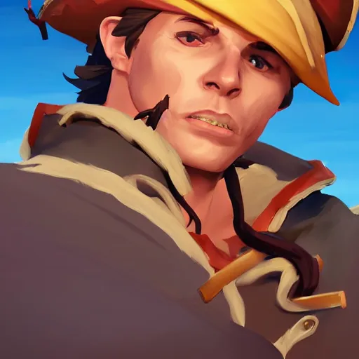 Image similar to painting jack the pirate on sea of thieves game avatar hero smooth face median photoshop filter cutout vector behance hd by jesper ejsing, by rhads, makoto shinkai and lois van baarle, ilya kuvshinov, rossdraws, illustration, art by ilya kuvshinov and gustav klimt