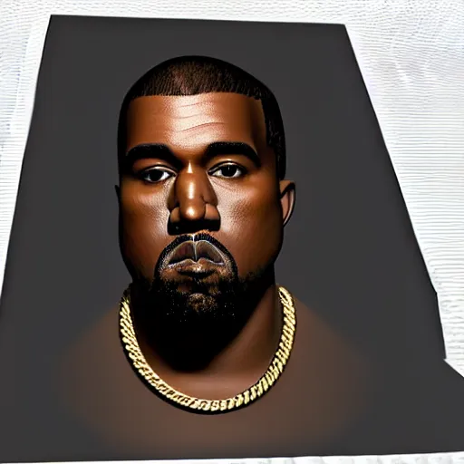 Image similar to 3d rendered kanye west