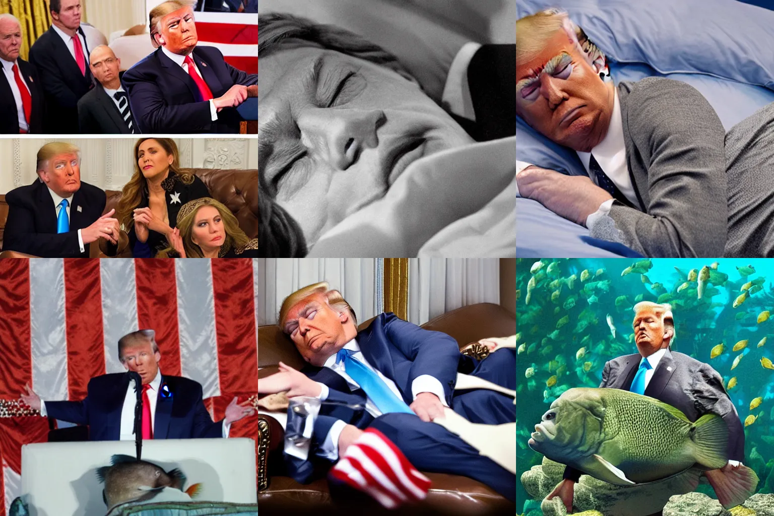 Prompt: trump sleeping with the fishes